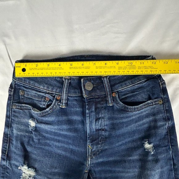 American Eagle Jeans Men 24x26.75* Airflex Distressed Skinny Blue Stretch - Picture 9 of 16